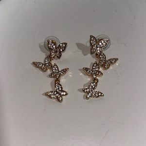 Butterfly shaped gold earrings